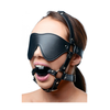 XR Brands Strict Eye Mask Harness with Adjustable Ball Gag Juodas