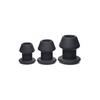 XR Brands Gape-Grommets Silicone Hollow Dilator Set 3 Sizes Juodas