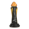 XR Brands Golden Snake Silicone Intimate Toy Gold-Juodas Large