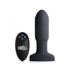 XR Brands Inflatable Silicone Plug with Remote Control, Juodas, Medium