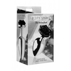 XR Brands Juodas Rose Plug Large - Aluminum Intimate Priedas, Juodas