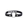 XR Brands Kinky Kitty Slim PU Leather Choker Juodas Adjustable Ring