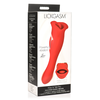 Xr Brands Kiss and Tell Pro Dual-Ended Vibrator Raudona - Flexible Silicone, Atsparus vandeniui