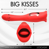 Xr Brands Kiss and Tell Pro Dual-Ended Vibrator Raudona - Flexible Silicone, Atsparus vandeniui