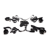 Xr Brands Master Series Leather Bed Restraint System - Adjustable Juodas Set