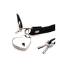 Xr Brands Lock-It Choker with Heart Lock &amp; Key - Adjustable Juodas Strap