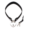 Xr Brands Lock-It Choker with Heart Lock &amp; Key - Adjustable Juodas Strap