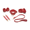 XR Brands Vegan Leather Restraints Set Raudona Adjustable Buckles