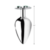 XR Brands Large Metal Plug with Clover Gem Base, Nickel-Free, Sidabrinis