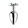 XR Brands Lucky Clover Gem Metal Intimate Plug Small Sidabrinis