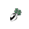 XR Brands Lucky Clover Gem Metal Intimate Plug Small Sidabrinis