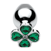 XR Brands Lucky Clover Metal Intimate Plug Medium Sidabrinis Gem