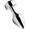 Xr Brands Mėlyna Satisfyer Mėlyna Gemstone Aluminum Intimate Plug Medium Weighted Base