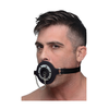 XR Brands Pie Hole Silicone Open Mouth Gag with Removable Plug Juodas