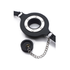 XR Brands Pie Hole Silicone Open Mouth Gag with Removable Plug Juodas