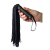 Xr Brands Pleather Pleasure Mini Flogger Juodas PU Leather Compact 34cm