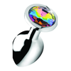 XR Brands Rainbow Prism Aluminum Plug Medium with Multicolor Gem