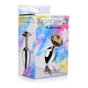 Xr Brands Rainbow Prism Small Aluminum Plug with Multicolor Gemstone Accent