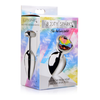 Xr Brands Rainbow Prism Heart Aluminum Plug Medium - Colorful Jewel Base