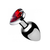 Xr Brands Booty Sparks Medium Aluminum Plug with Raudona Heart-Shaped Gem