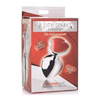 XR Brands Raudona Jasper Heart Plug Medium - Aluminum, Gem Accent