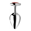 XR Brands Raudona Jasper Heart Plug Medium - Aluminum, Gem Accent