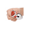 XR Brands Raudona Jasper Heart Plug Medium - Aluminum, Gem Accent