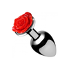 Xr Brands Raudona Rose Metal Intimate Plug Small - Juodas Rose, Lightweight Aluminum
