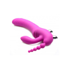 Xr Brands Regal Rider Triple Vibrating Silicone Intimate System - Strapless, Juodas