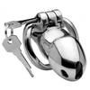 Xr Brands Rikers 24-7 Stainless Steel Secure Locking Chastity Cage - Compact Design
