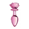 Rožinė XR Brands Rožinė Rose Glass Intimate Plug Large - Artistic Borosilicate