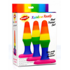 XR Brands Rainbow Silicone Anal Trainer Set - 3-Piece Graduated Plugs