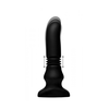 XR Brands Vibrating &amp; Thrusting Silicone Plug with Remote, Juodas
