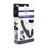 Slim Rider Ribbed Wireless Strapless Strap-On by XR Brands, Silicone, Juodas