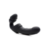 Slim Rider Ribbed Wireless Strapless Strap-On by XR Brands, Silicone, Juodas