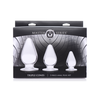 XR Brands Triple Cones Anal Plug Set 3 Sizes Transparent TPE