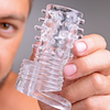 Xr Brands Master Series Vibrating TPR Intimate Sleeve Clear 3.5in