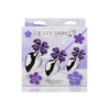 XR Brands Violet Flower Intimate Plug Set 3-Piece Aliuminio Violetinė
