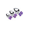 XR Brands Violet Flower Intimate Plug Set 3-Piece Aliuminio Violetinė