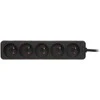 98-571# Pr-570p 5 lizdų ilgintuvas su įžeminimu 1,5 m, juodas, 3x1,5 mm, pakuotė