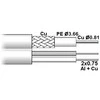 TST Kabelis stebėjimo kamerai maitinimas+vaizdas RG59+2x0,75mm, 1 metras