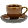 Puodeliai Espresso kavai su lėkštute BITZ Amber/Juodas 0.07 l