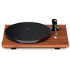 Patefonas Pro-Ject E1 PHONO su Audio-Technica AT3600L galvute ir priešstiprintuviu, graikiško riešuto spalvos