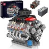 Mould King KONSTRUKCINIAI BLAKAI MOLD KING 10171 AŠTUONIŲ CILINDRŲ V8 VARIKLIS 487EL