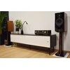 Medinė TV spintelė RETRO stiliaus SONOROUS RTRA-180-BLK-WHT plotis 180cm
