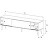 Medinė TV spintelė RETRO stiliaus SONOROUS RTRA-180-WHT-BLK plotis 180cm