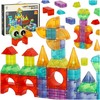 3D statybos magnetinės plytos LED šviečiančios 134 el.