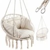 Boho stiliaus pakabinamas krėslas su pagalvėle 80 cm | 150 kg | spalva: ecru