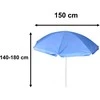 Parasol sodo plażowy regulowany łamany składany UV 150cm mėlyna