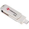 Pendrive 16GB USB 3.2 Gen 1 (USB A / USB C) Forcell F-Data Metal Duo sidabrinis
